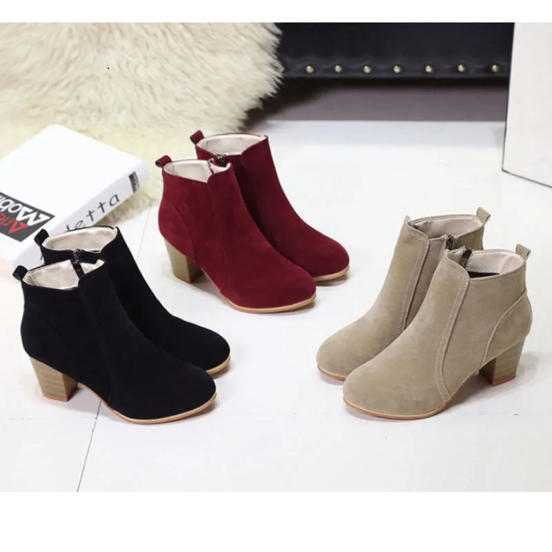 Ankle Boots Martin Boots Mid Heel Ankle Boots