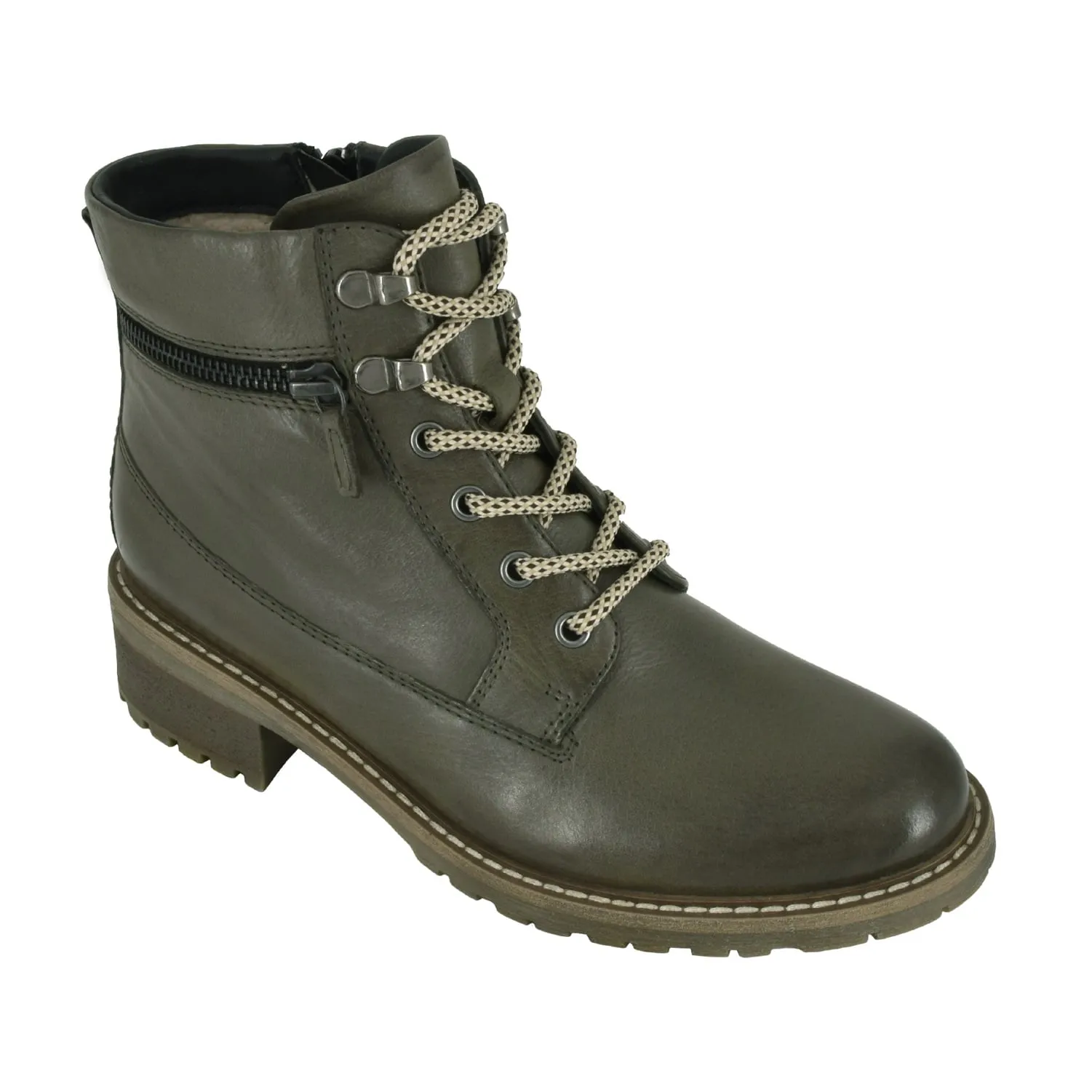 Biotime Women's Lisa Combat Boots- Green
