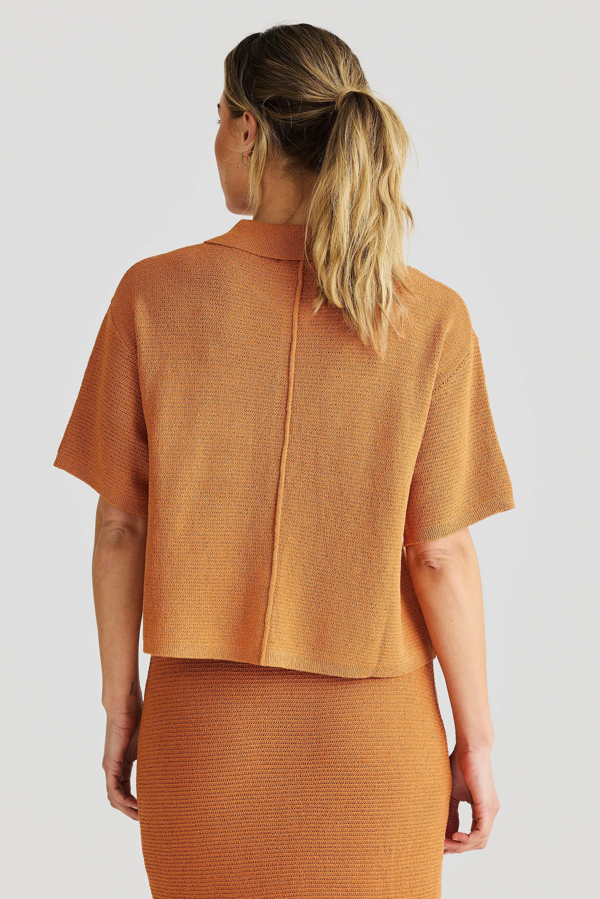 Crochet Shirt - Terracotta