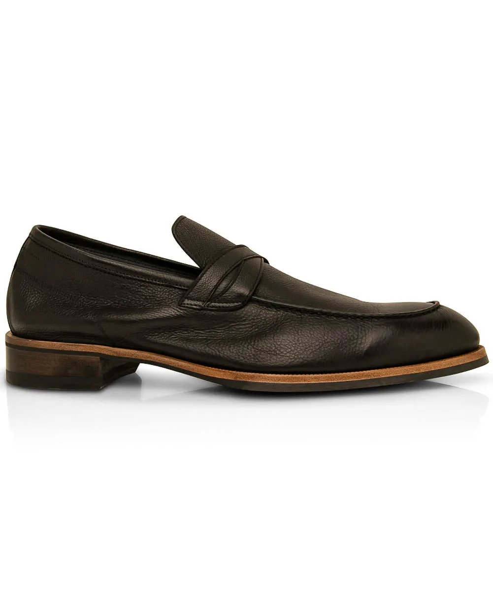 Firenze Nero Crisscross Leather Loafer