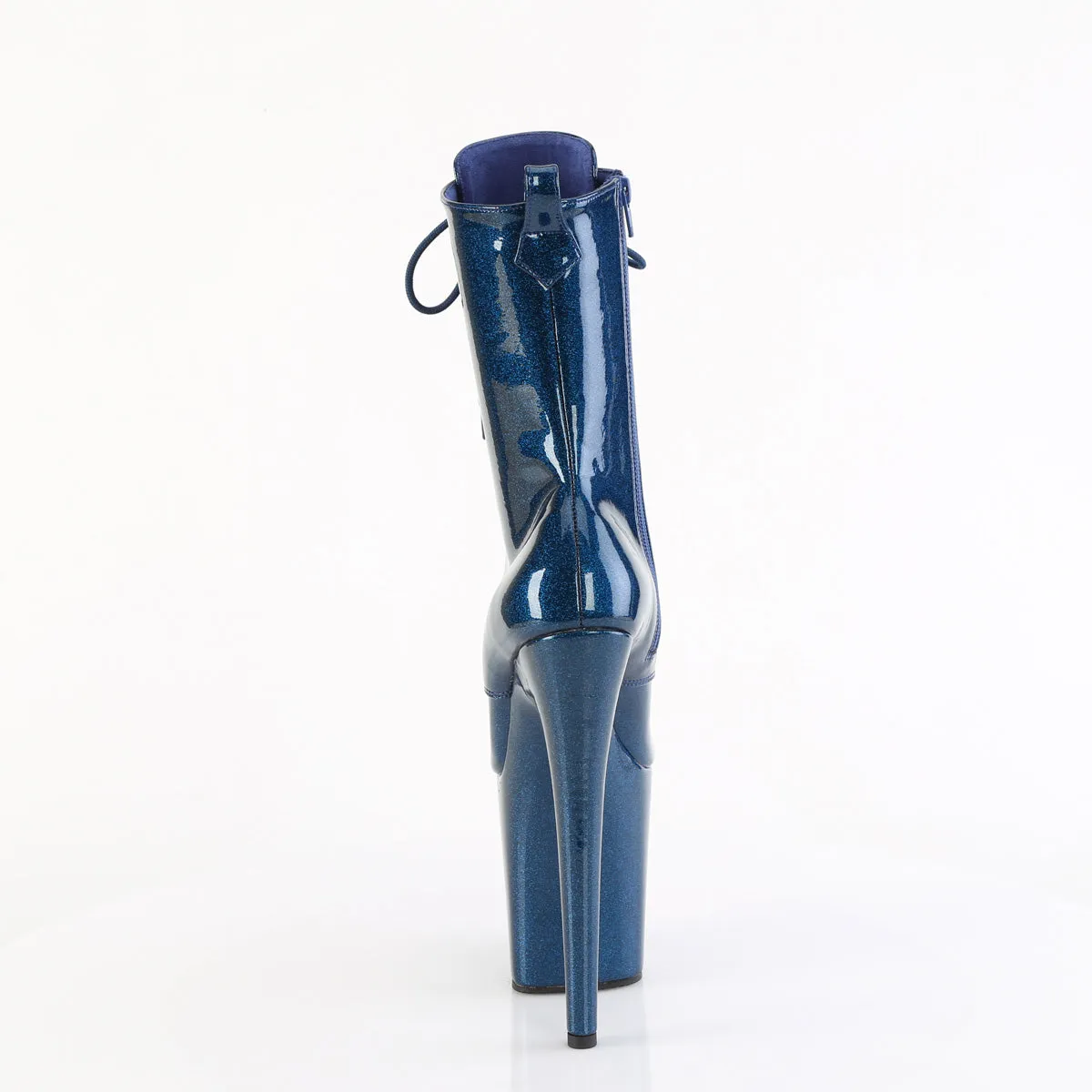 FLAMINGO-1040GP Pleaser Navy Blue Glitter Pole Dancing Ankle Boots