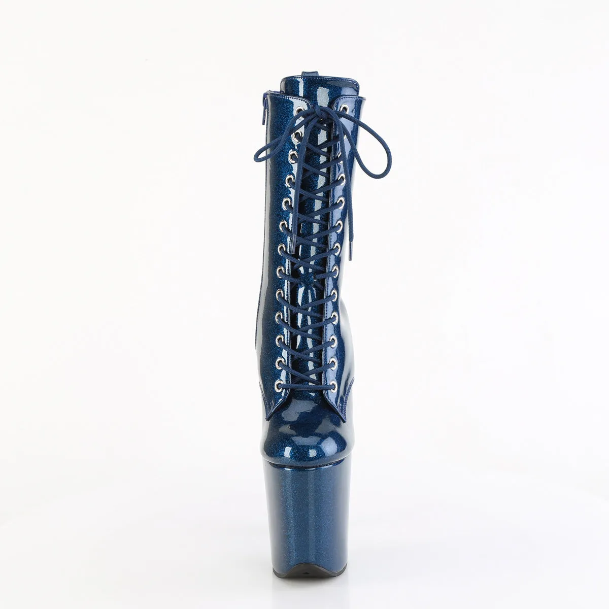 FLAMINGO-1040GP Pleaser Navy Blue Glitter Pole Dancing Ankle Boots