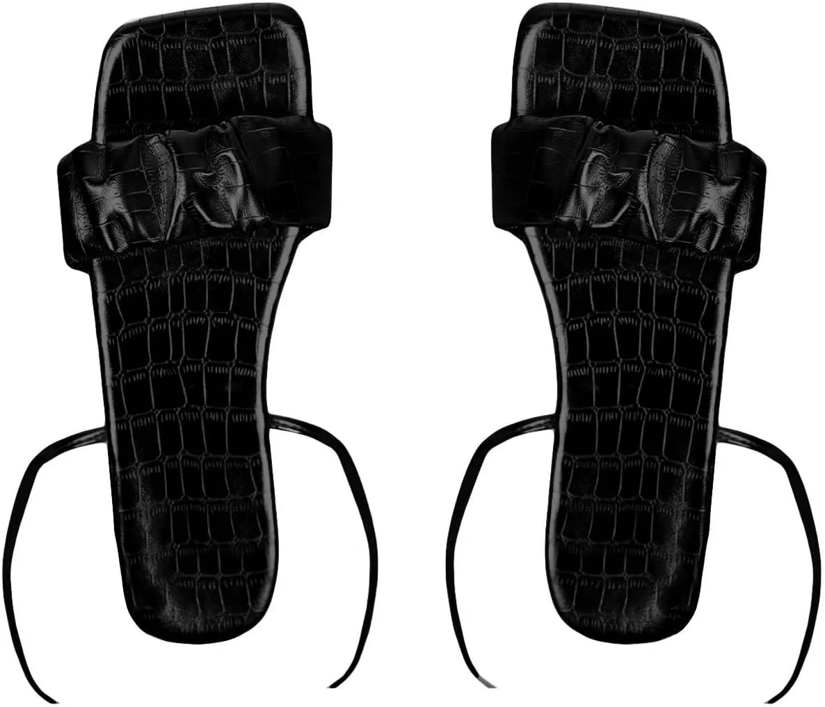 GORGLITTER Women's Lace Up Flat Sandals Wrap Ankle Strap Braided Flats Slide Sandals Tie Up Sandals