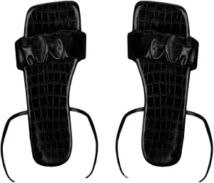 GORGLITTER Women's Lace Up Flat Sandals Wrap Ankle Strap Braided Flats Slide Sandals Tie Up Sandals