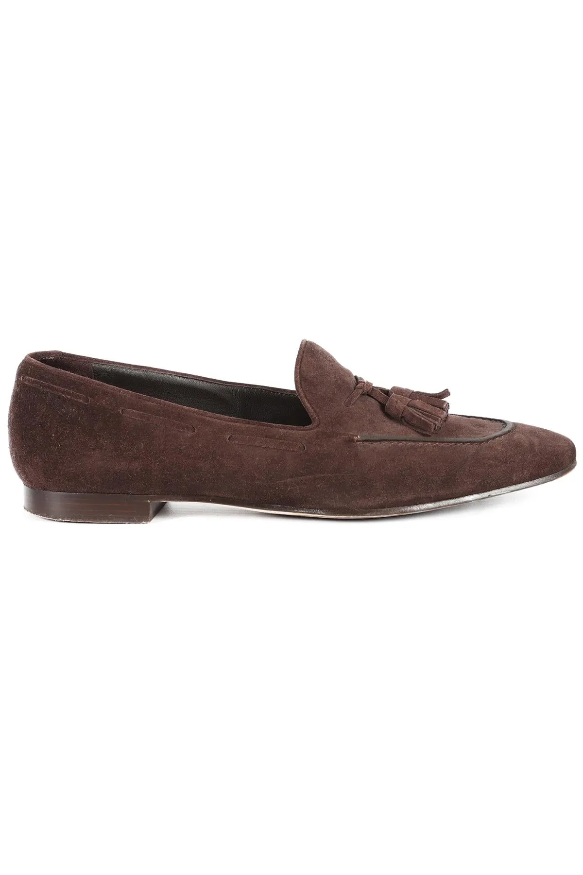 LORO PIANA BROWN SUEDE LOAFERS EU 37.5 UK 4.5 US 7.5