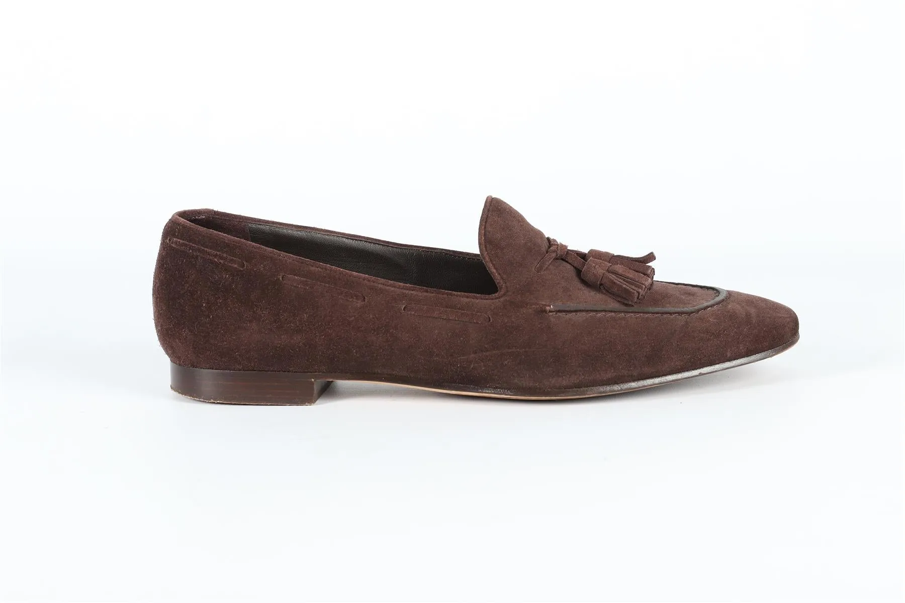 LORO PIANA BROWN SUEDE LOAFERS EU 37.5 UK 4.5 US 7.5