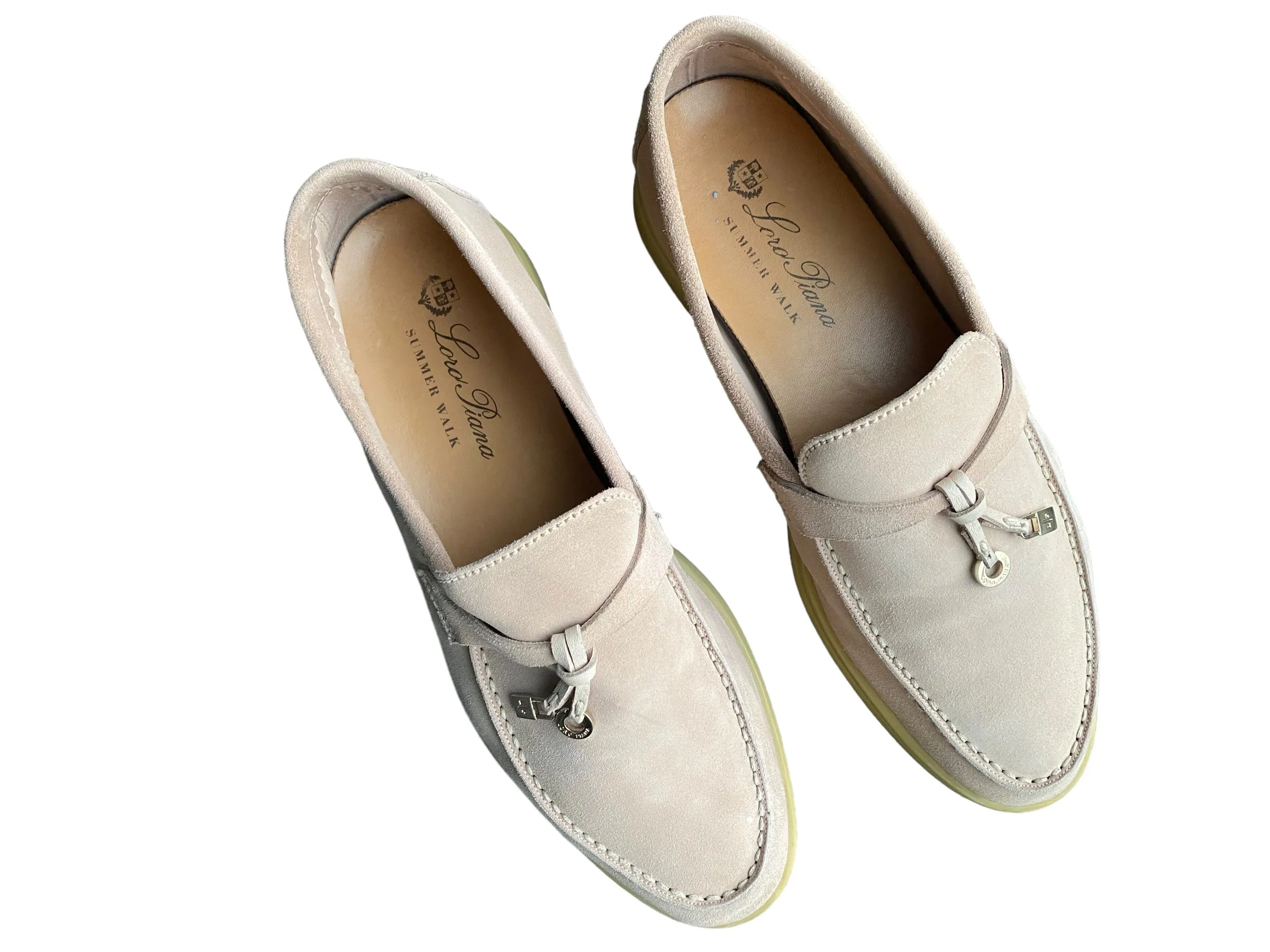 Loro Piana Summer Charms Walk Loafers, size 37
