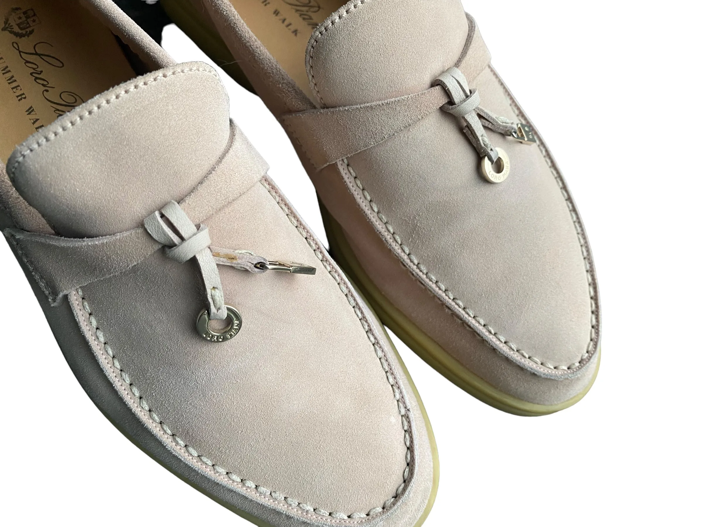 Loro Piana Summer Charms Walk Loafers, size 37
