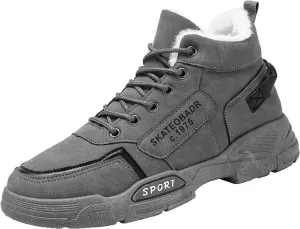 Men Work Boots Steel Toe Hiking Sneakers Zip Up Fur Lined Womens Safety Shoes Non-Slip Non Slip Shoes Food Service Waterproof Hike Grounded Footwear