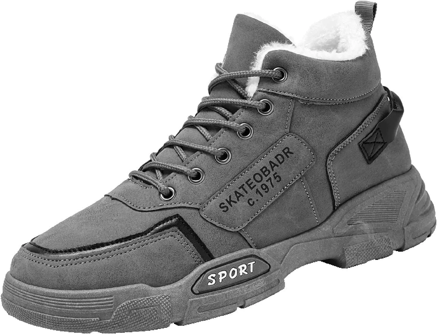 Men Work Boots Steel Toe Hiking Sneakers Zip Up Fur Lined Womens Safety Shoes Non-Slip Non Slip Shoes Food Service Waterproof Hike Grounded Footwear