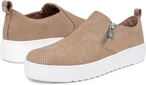 Nautica Women's Slip-On Fashion Sneakers with Side Zipper  Comfortable Low-Top Walking Shoes for Casual Everyday Wear
