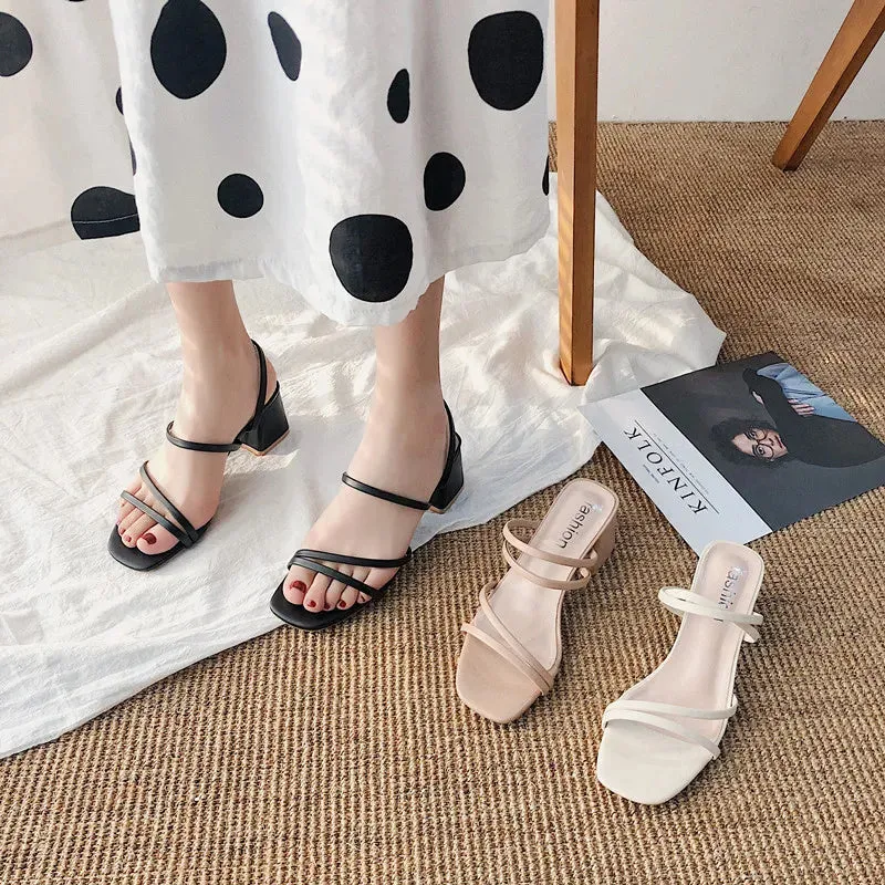 Pamela - Sandals with Block Heel and Straps
