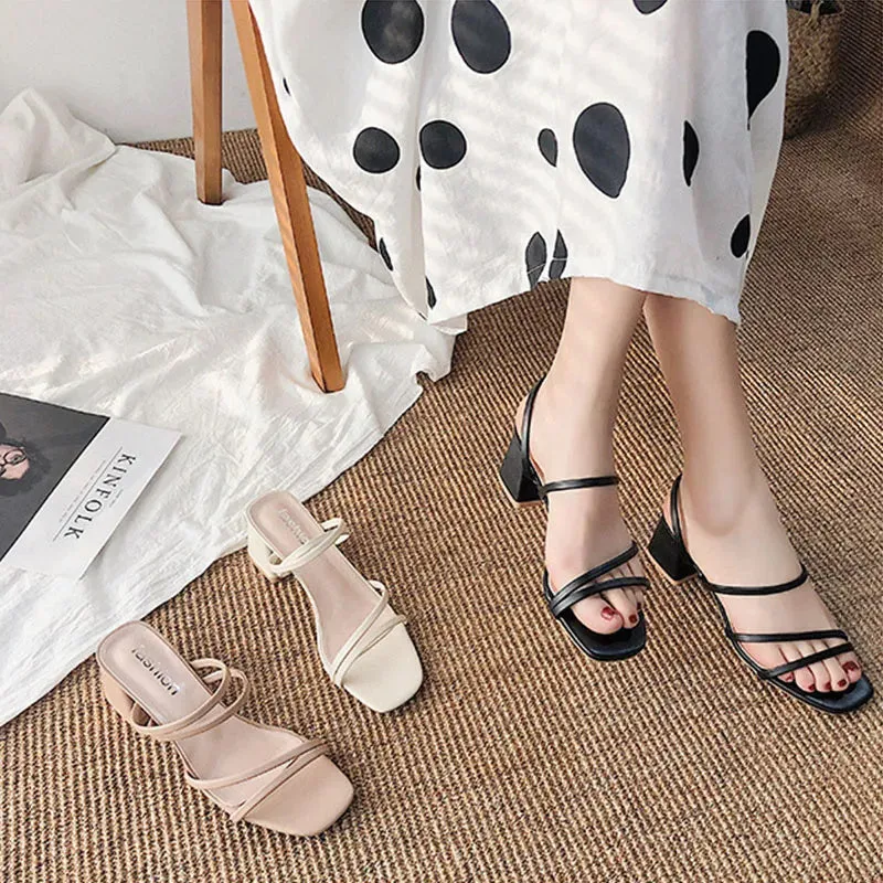 Pamela - Sandals with Block Heel and Straps