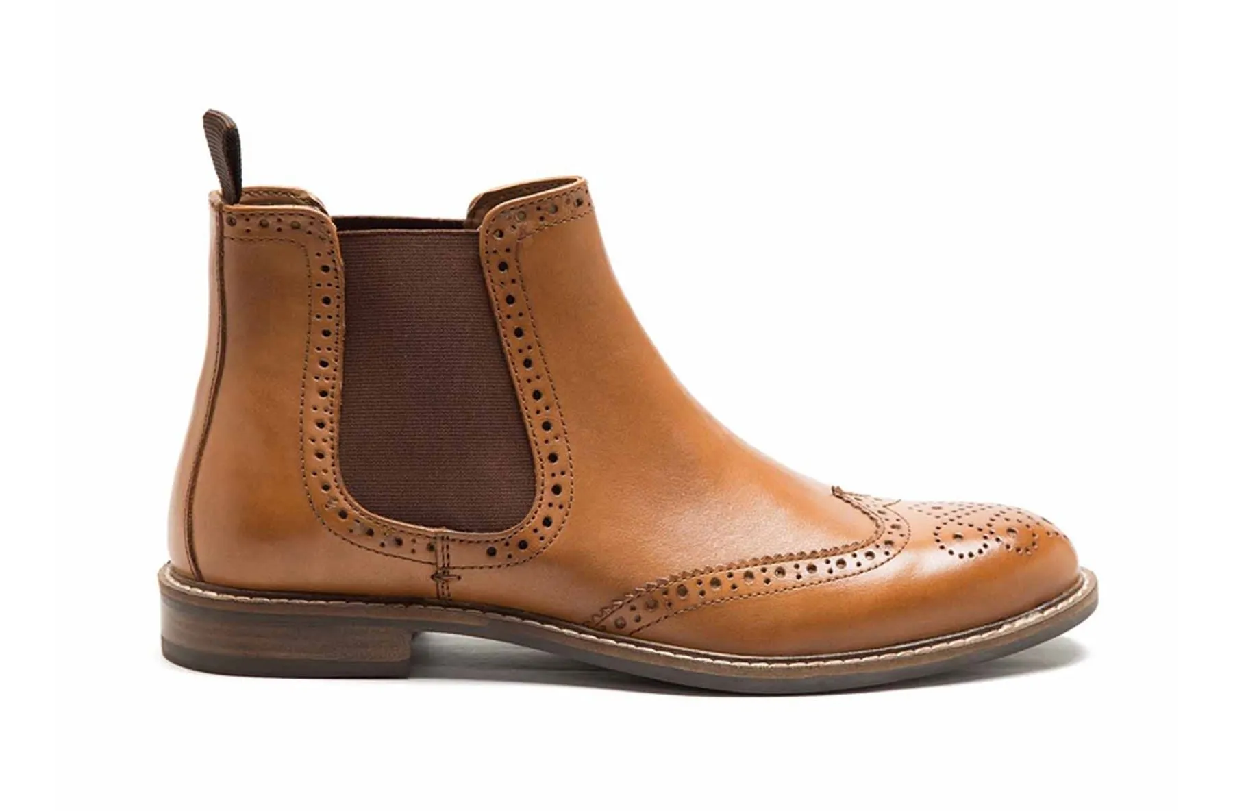 Red Tape Crick Downton Brogue Mens Chelsea Pull On Leather