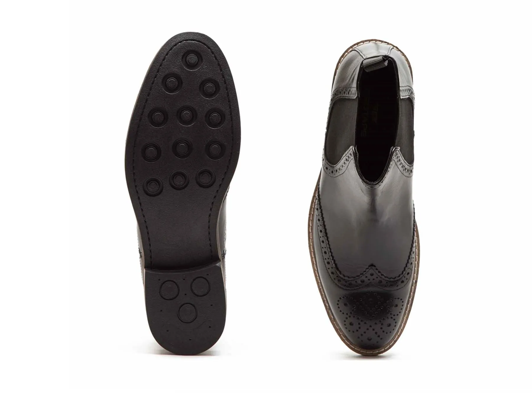 Red Tape Crick Downton Brogue Mens Chelsea Pull On Leather