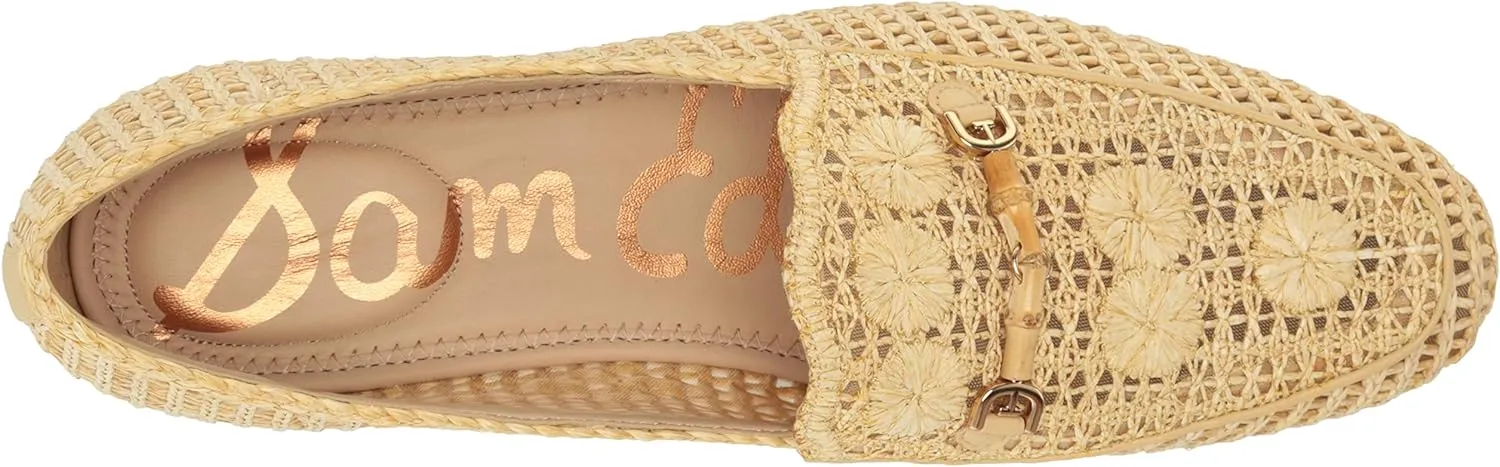 Sam Edelman Lowell Natural Woven Leather Classic Chain Detailed Vamp Loafers