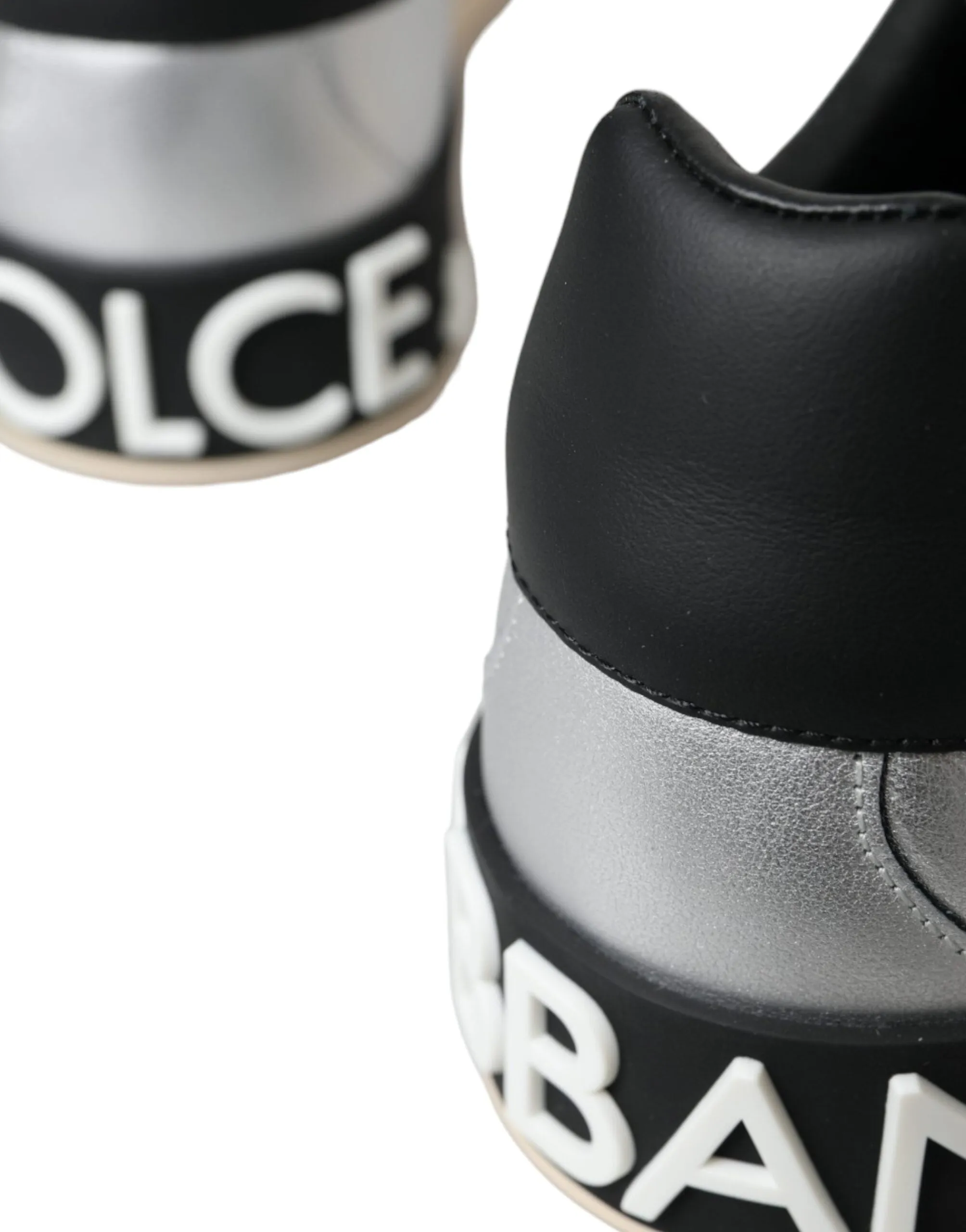 Silver Portofino Calf Leather Sneakers Men Shoes