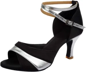 Strappy Heels for Women Leather Latin Ballroom Sandals Latin Dance Tango Shoes Performance Practice Dancing Shoes