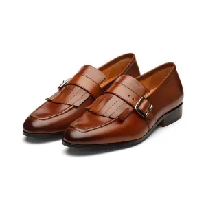 Tan Kiltie Strap Loafers