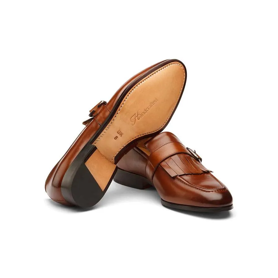 Tan Kiltie Strap Loafers