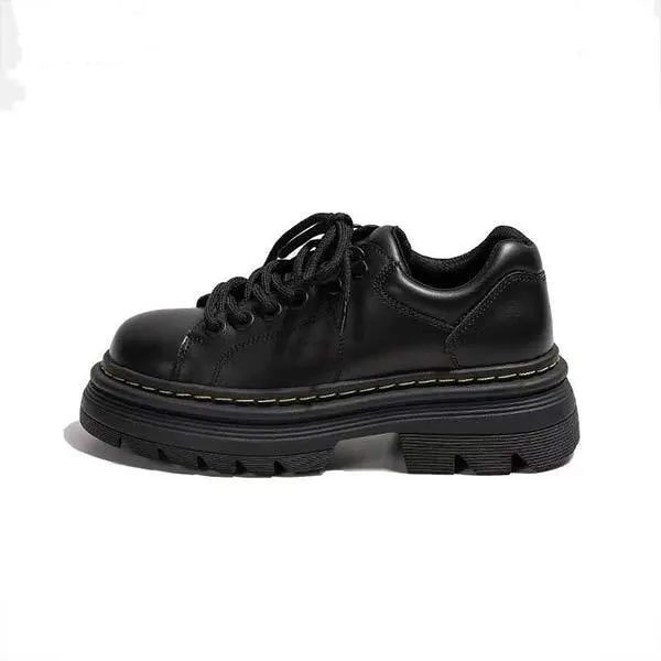 Women's Round Toe Vintage Platform Lace-Up Loafers 51533568C